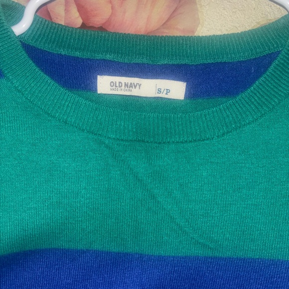 Old Navy Teal and Navy Striped Sweater - Picture 4 of 4